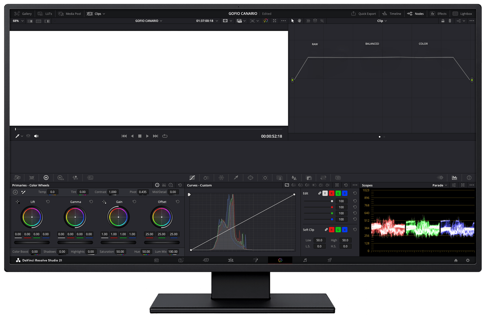 DaVinci Resolve — Color Page
